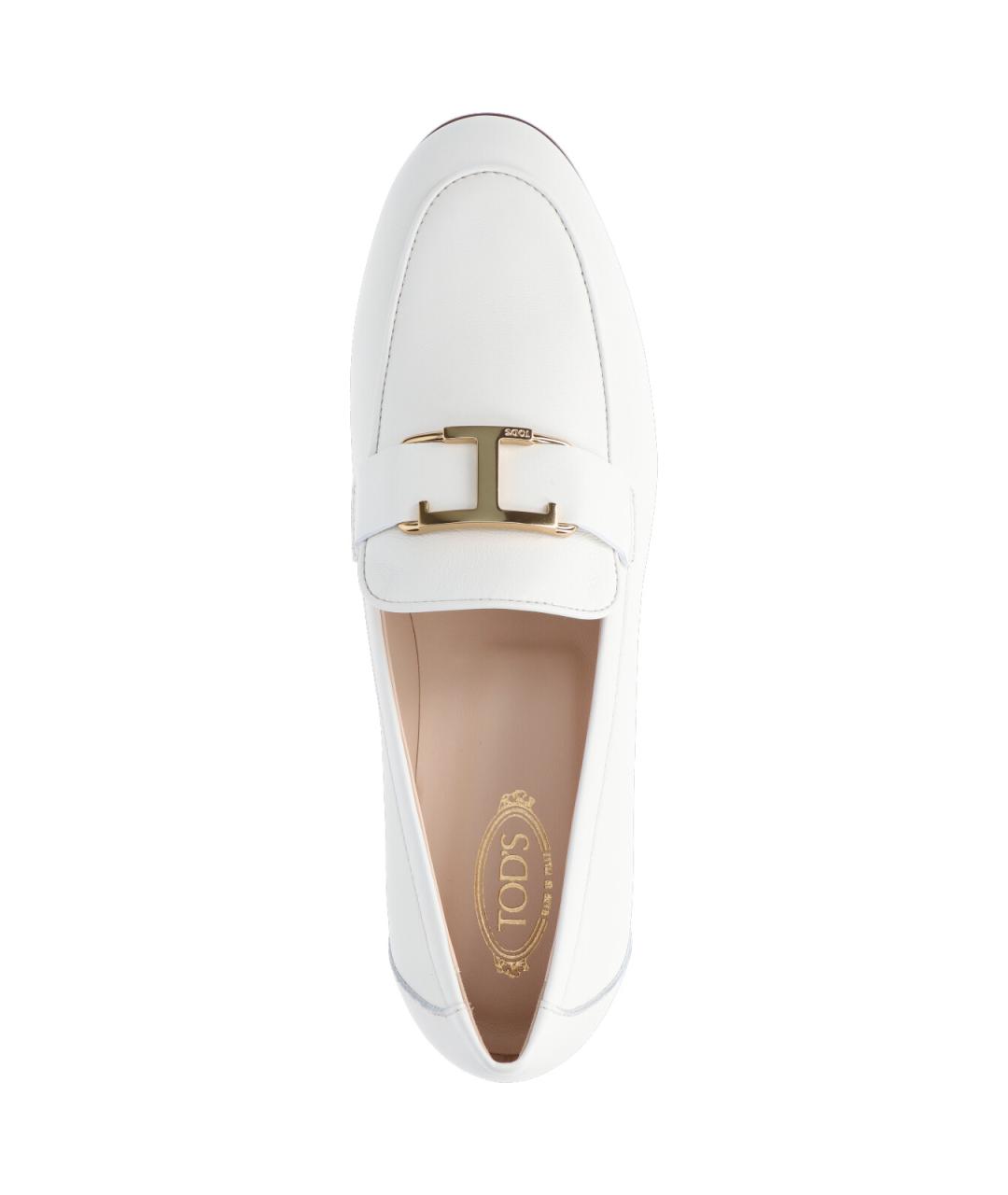 TOD'S Белые кожаные лоферы, фото 5