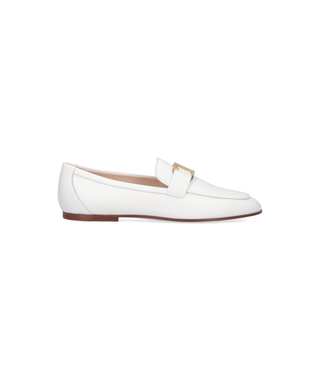 TOD'S Белые кожаные лоферы, фото 1