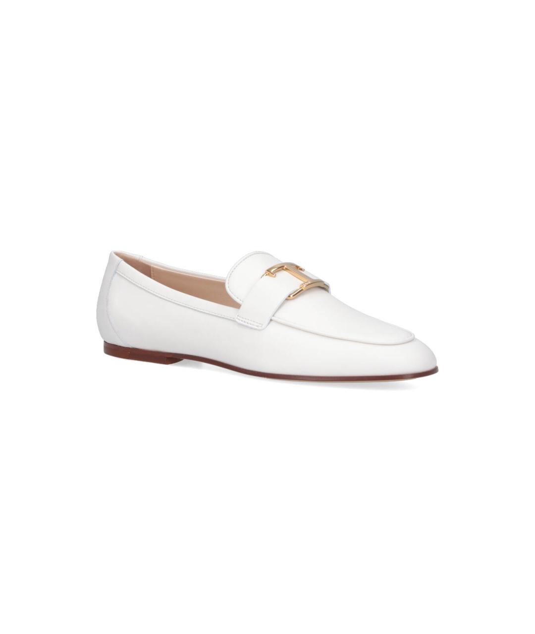TOD'S Белые кожаные лоферы, фото 2