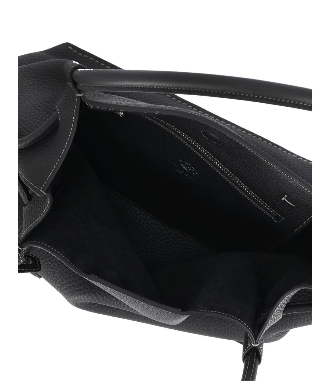TOD'S Черная кожаная сумка с короткими ручками, фото 4