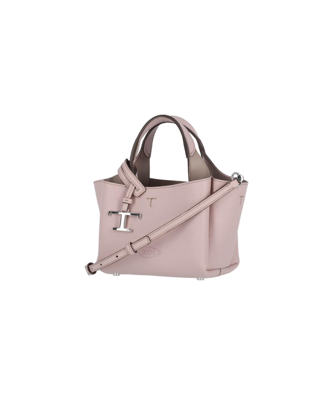 TOD'S Розовая кожаная сумка тоут, фото 2