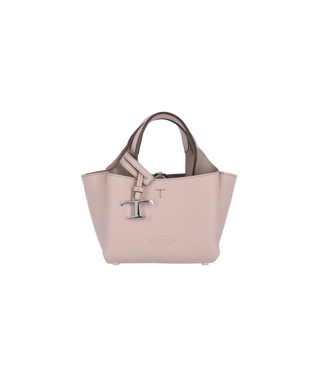TOD'S Розовая кожаная сумка тоут, фото 1