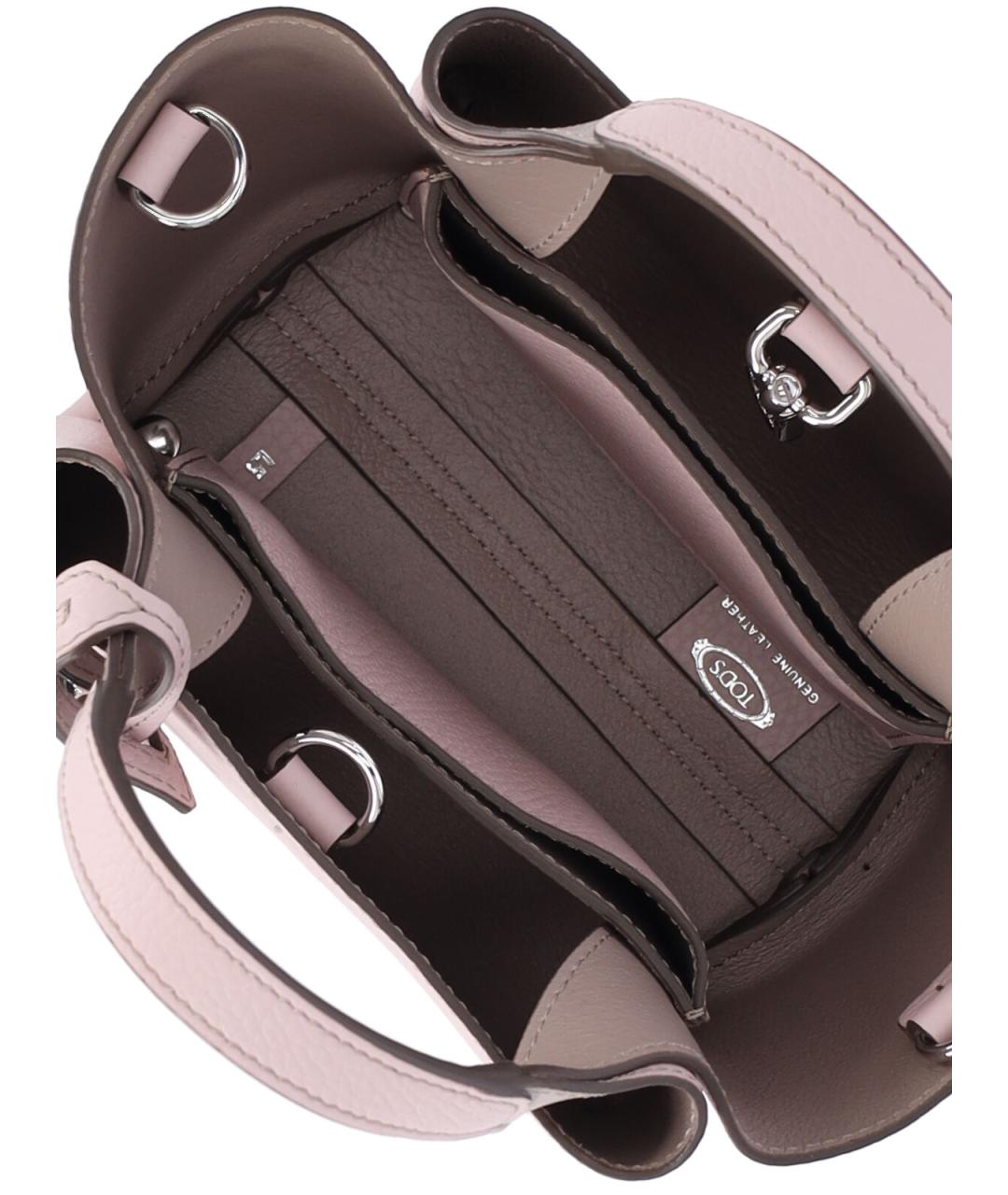 TOD'S Розовая кожаная сумка тоут, фото 4