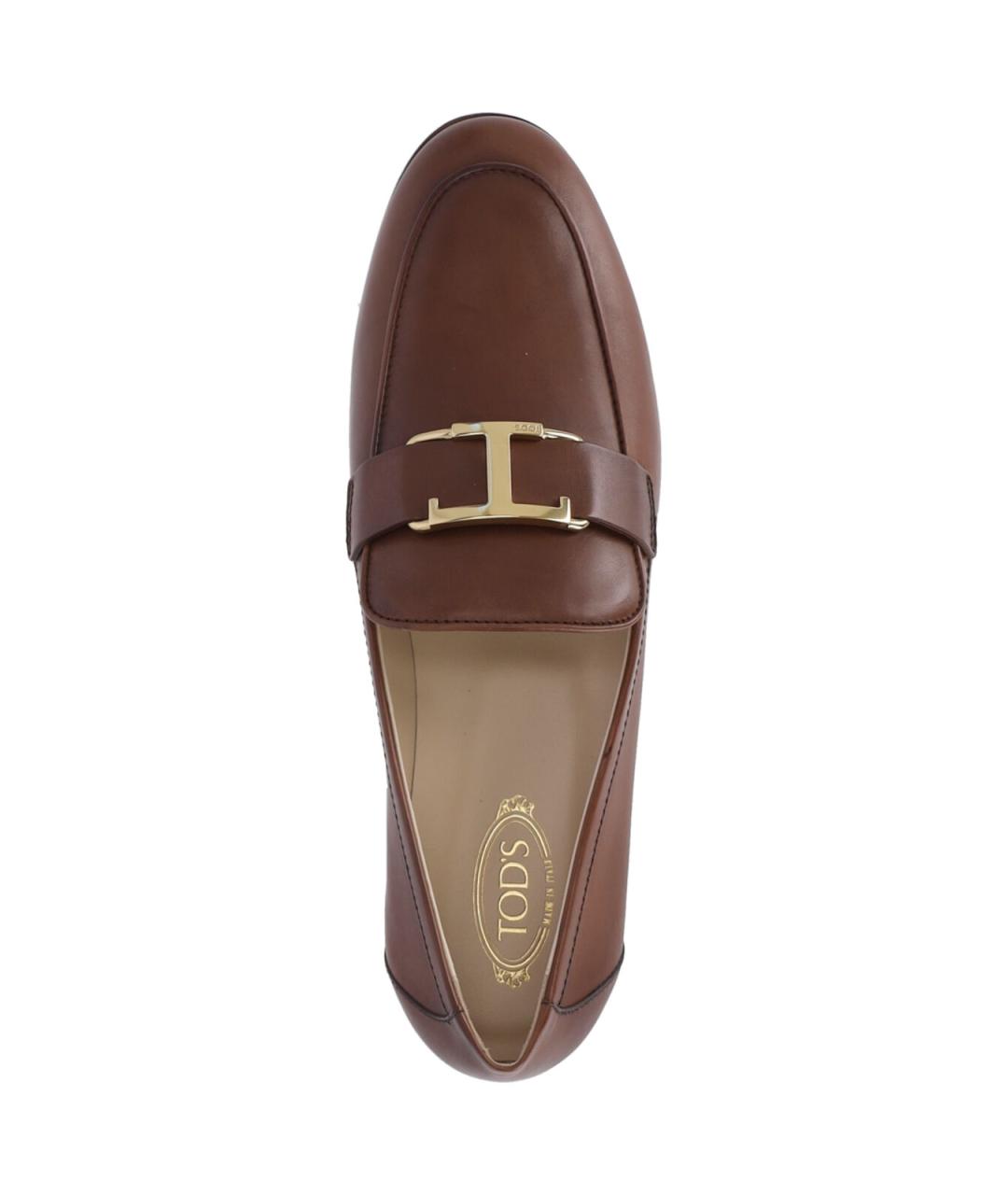 TOD'S Коричневые кожаные лоферы, фото 5