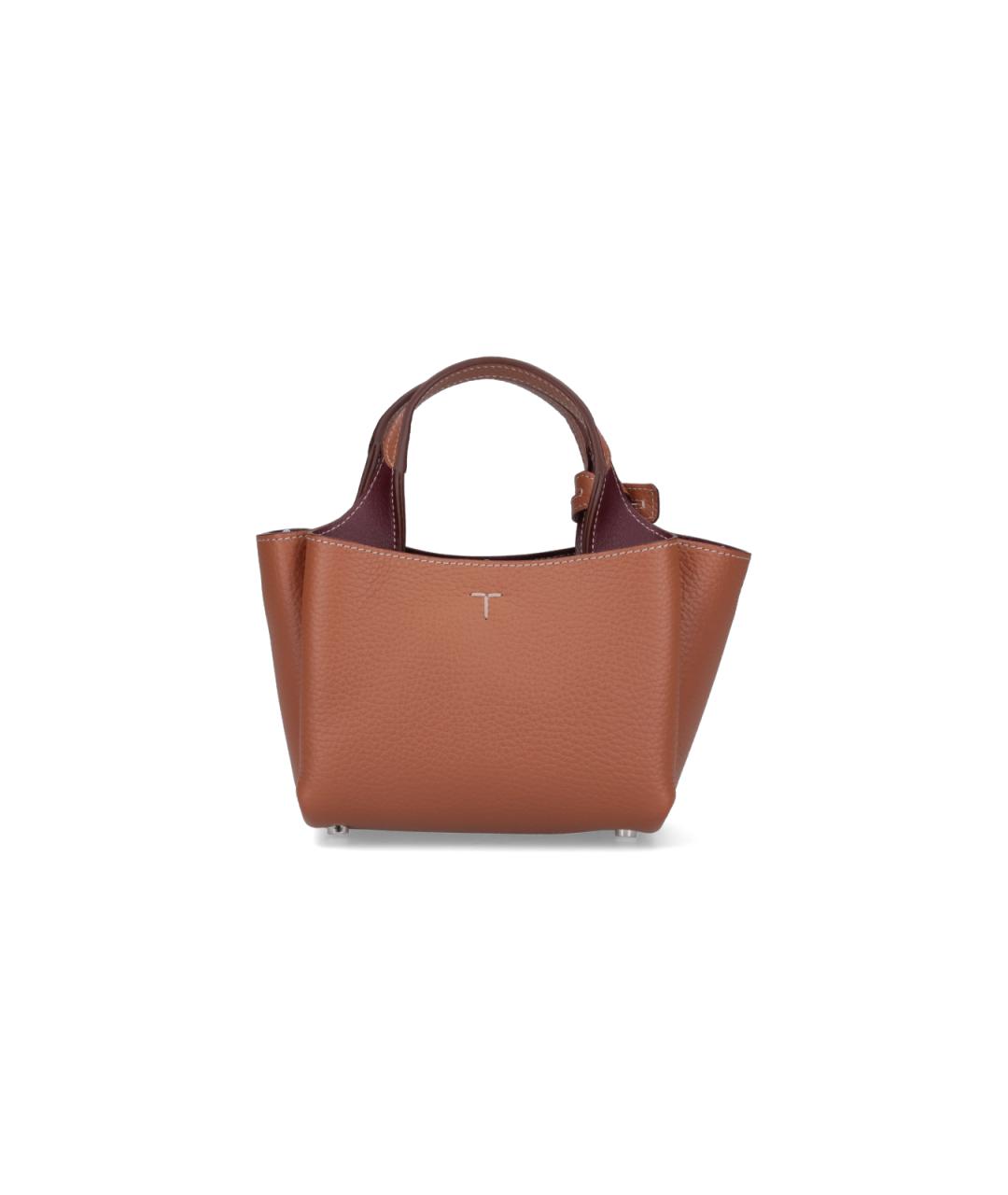 TOD'S Коричневая кожаная сумка тоут, фото 3