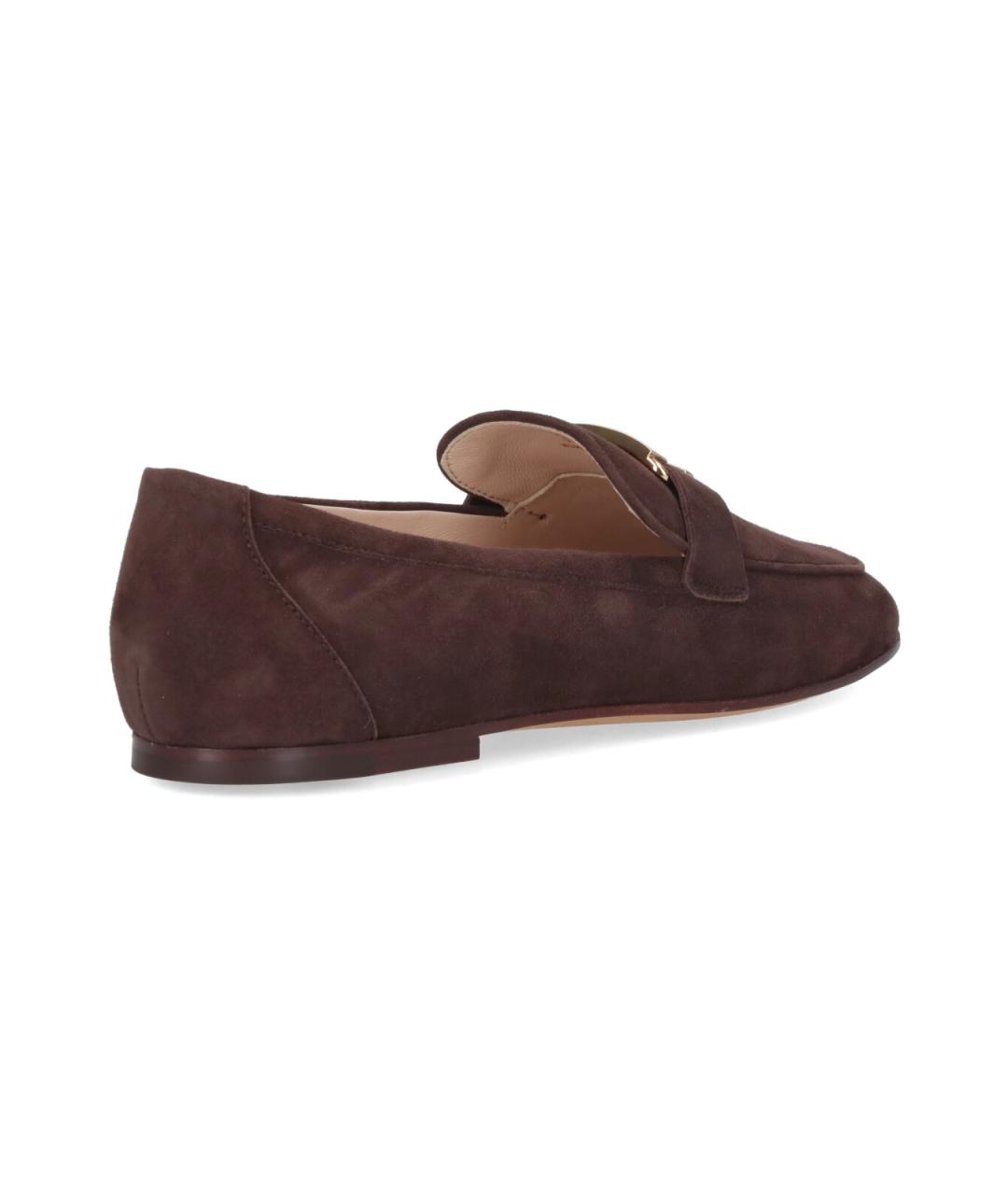 TOD'S Коричневые замшевые лоферы, фото 4