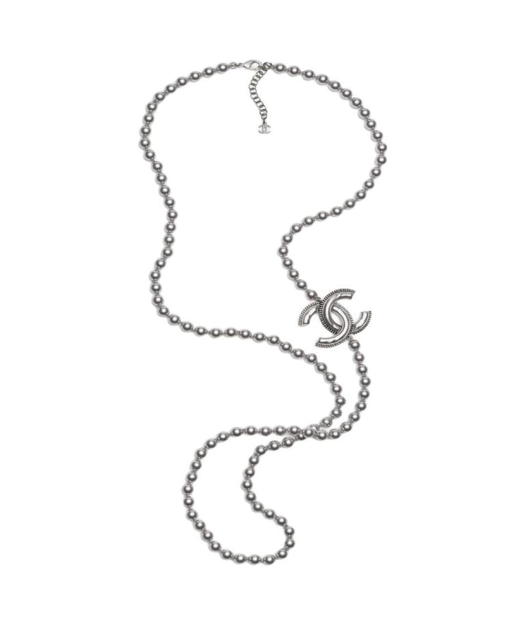 CHANEL Серебряная металлическая цепочка, фото 1