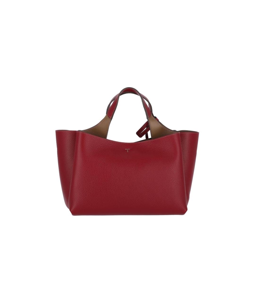 TOD'S Красная кожаная сумка тоут, фото 3