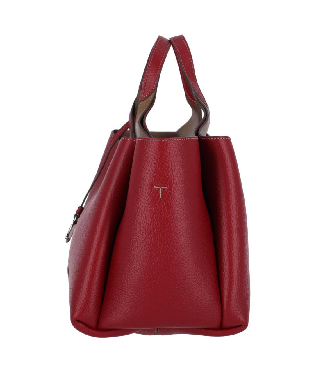 TOD'S Красная кожаная сумка тоут, фото 5