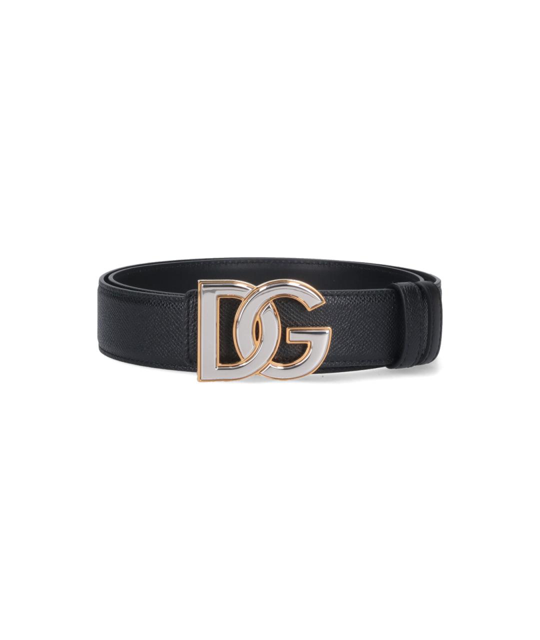 DOLCE&GABBANA Черный кожаный ремень, фото 1