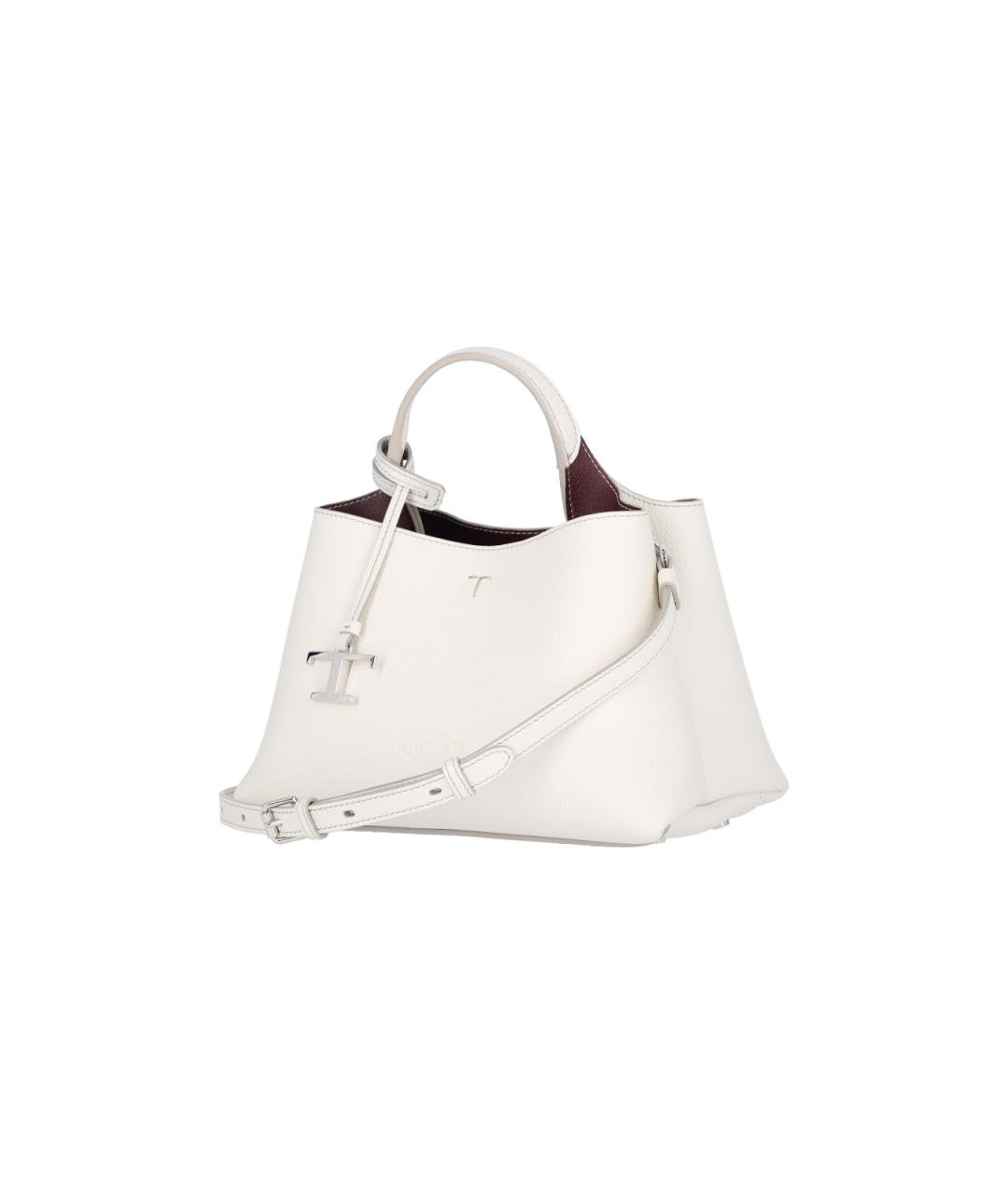 TOD'S Белая кожаная сумка с короткими ручками, фото 2