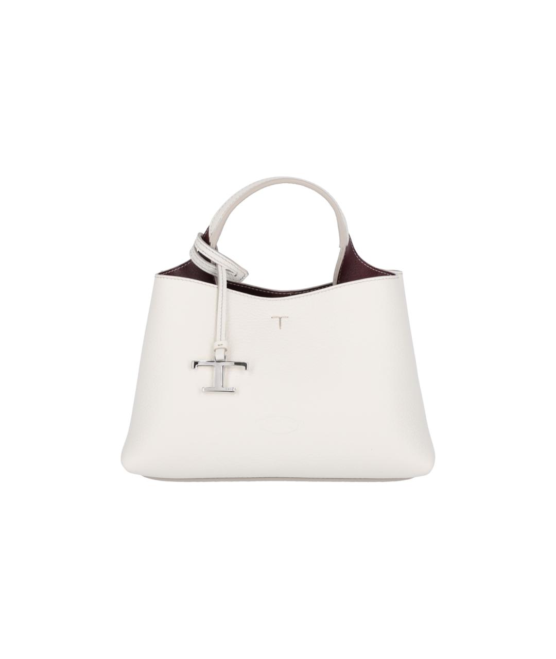 TOD'S Белая кожаная сумка с короткими ручками, фото 1