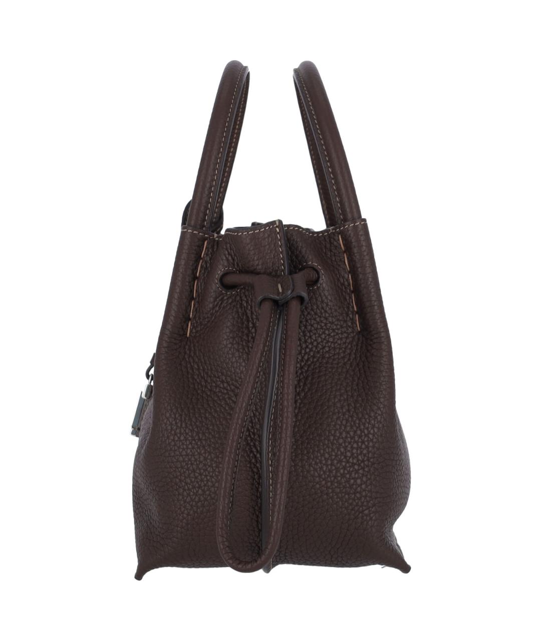 TOD'S Коричневая кожаная сумка с короткими ручками, фото 5