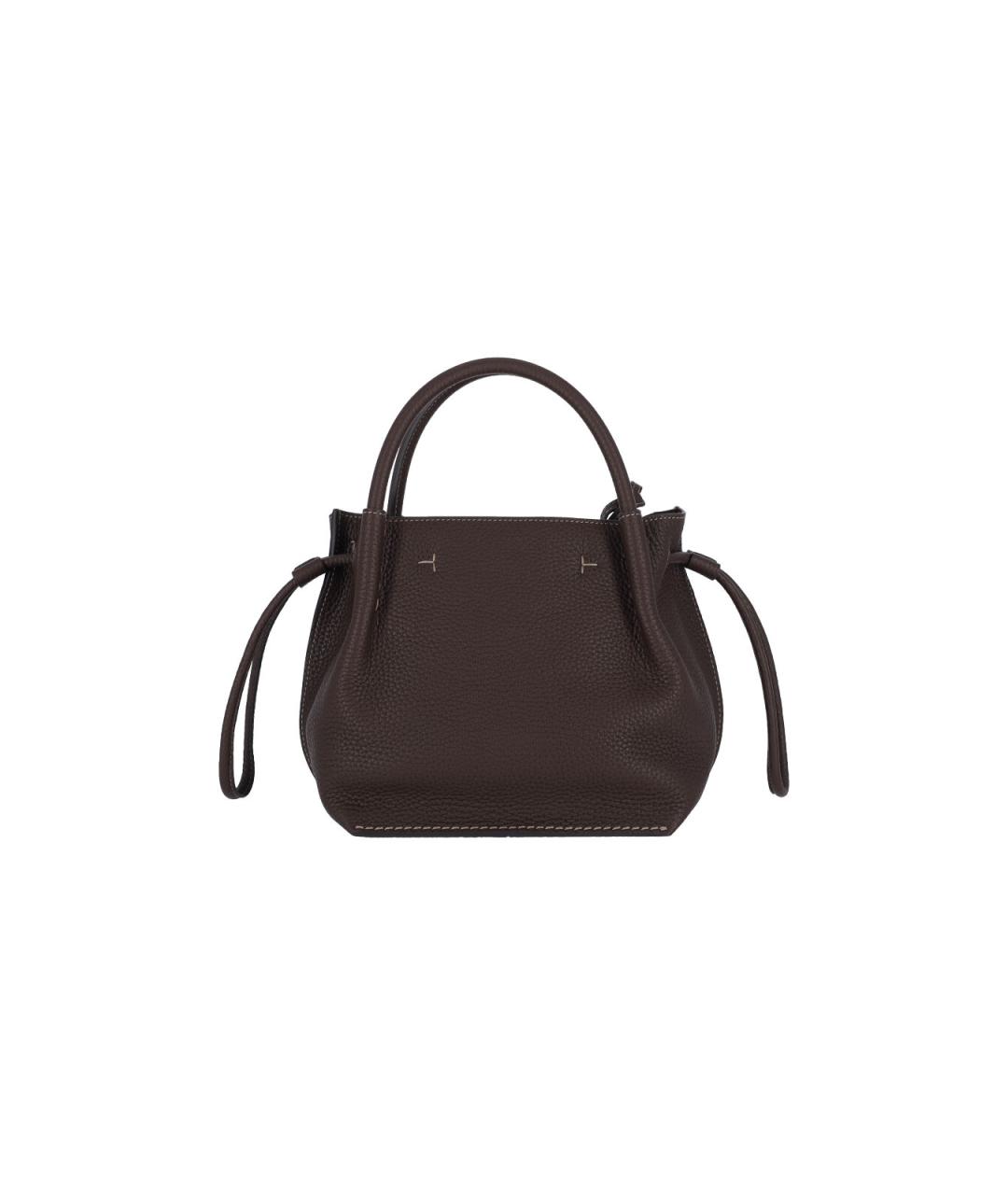 TOD'S Коричневая кожаная сумка с короткими ручками, фото 3