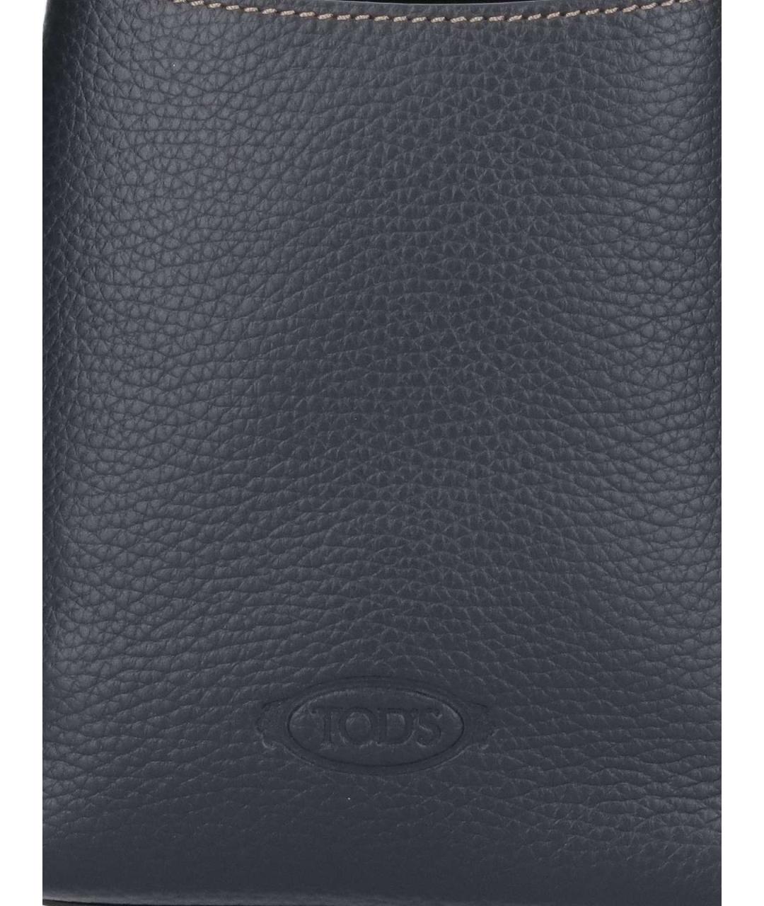 TOD'S Черная кожаная сумка тоут, фото 4