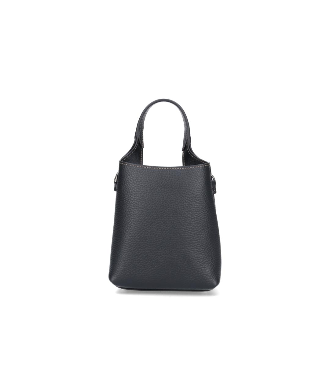 TOD'S Черная кожаная сумка тоут, фото 3