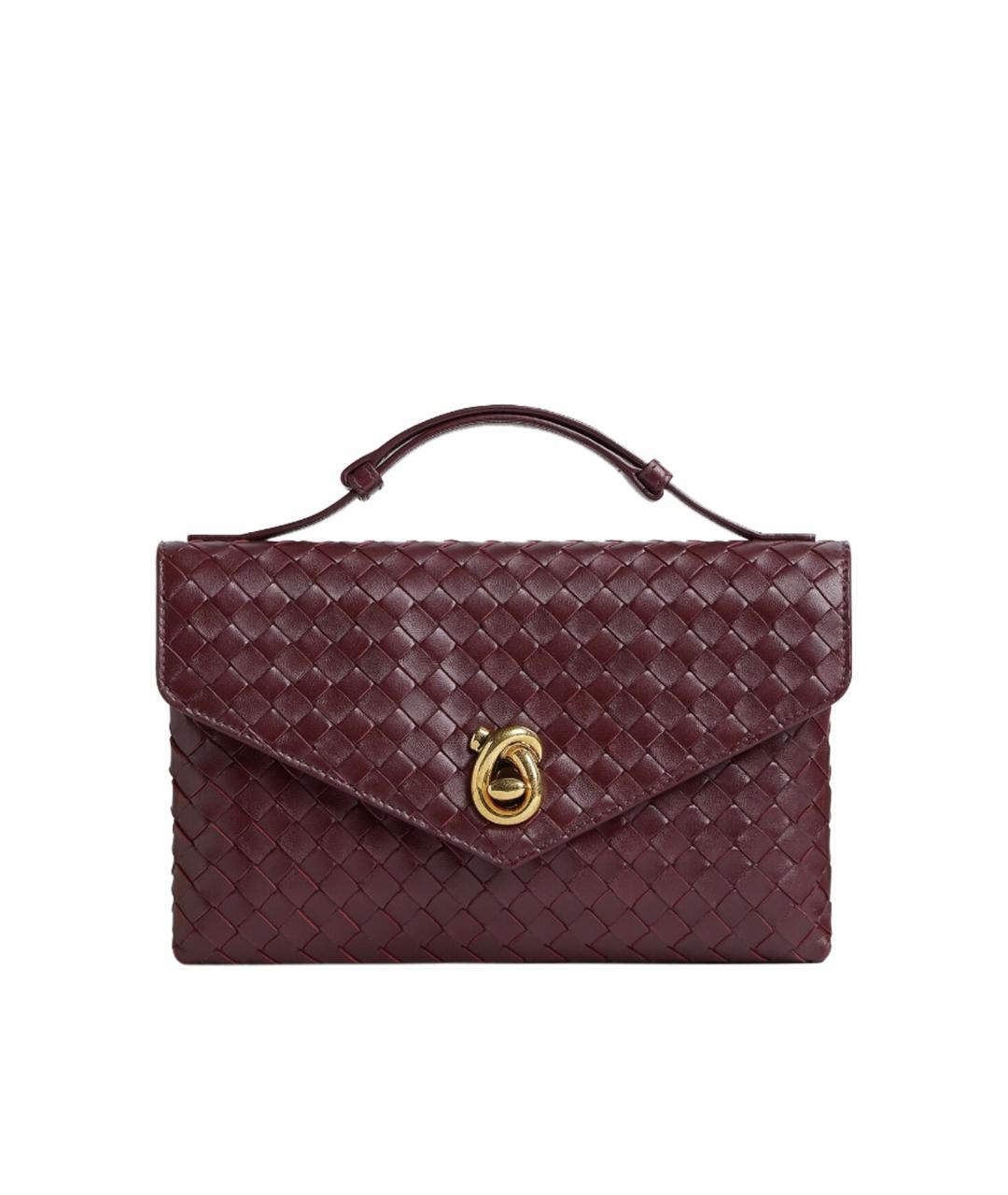 BOTTEGA VENETA Бордовая кожаная сумка через плечо, фото 1