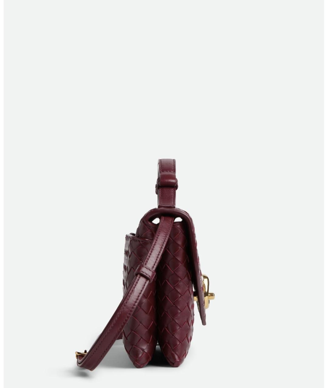 BOTTEGA VENETA Бордовая кожаная сумка через плечо, фото 3