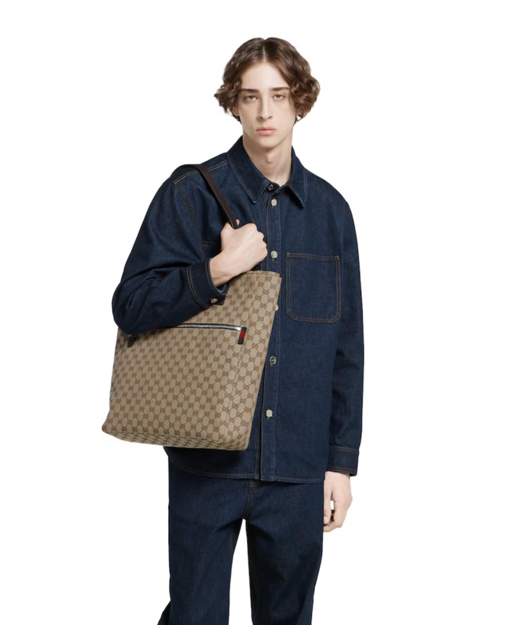 GUCCI Бежевая сумка тоут, фото 4