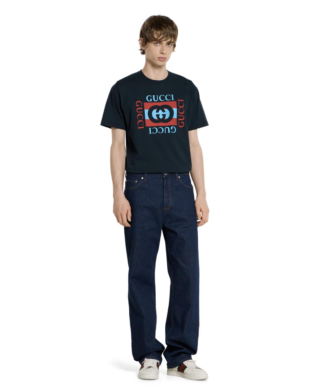 GUCCI Темно-синяя футболка, фото 2