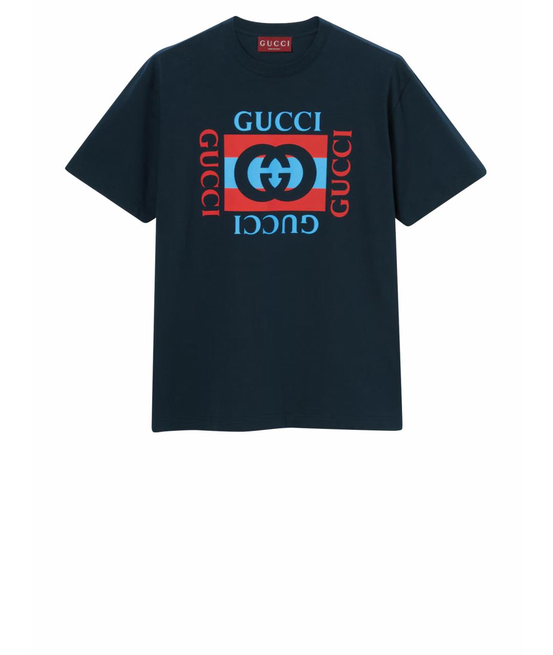 GUCCI Темно-синяя футболка, фото 1