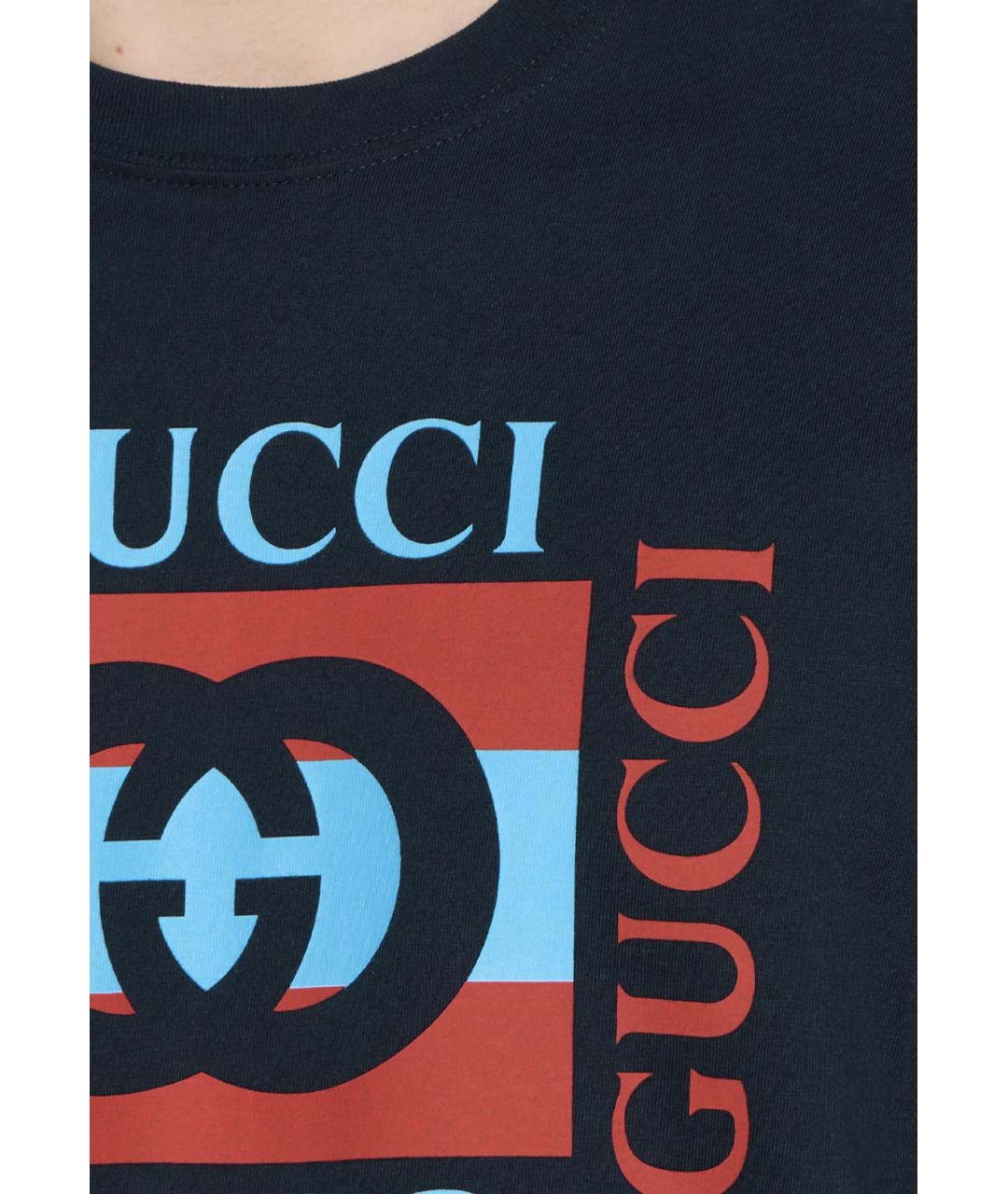 GUCCI Темно-синяя футболка, фото 3