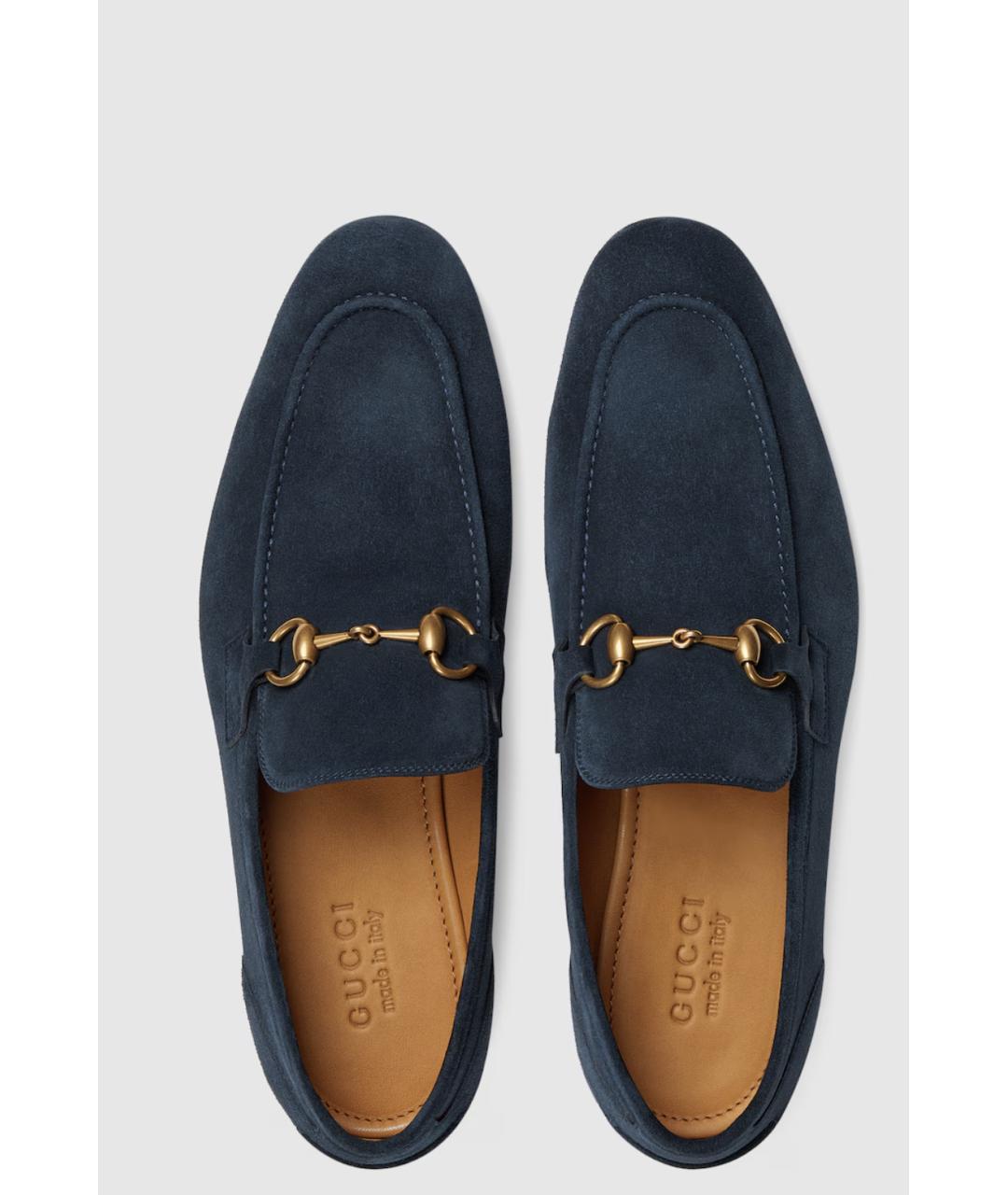 GUCCI Темно-синие замшевые мокасины, фото 3