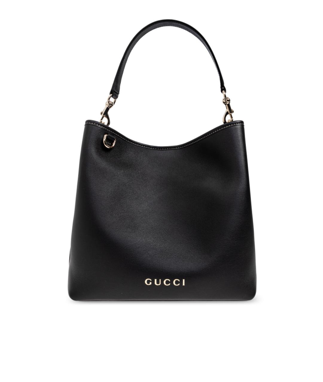GUCCI Черная кожаная сумка тоут, фото 1