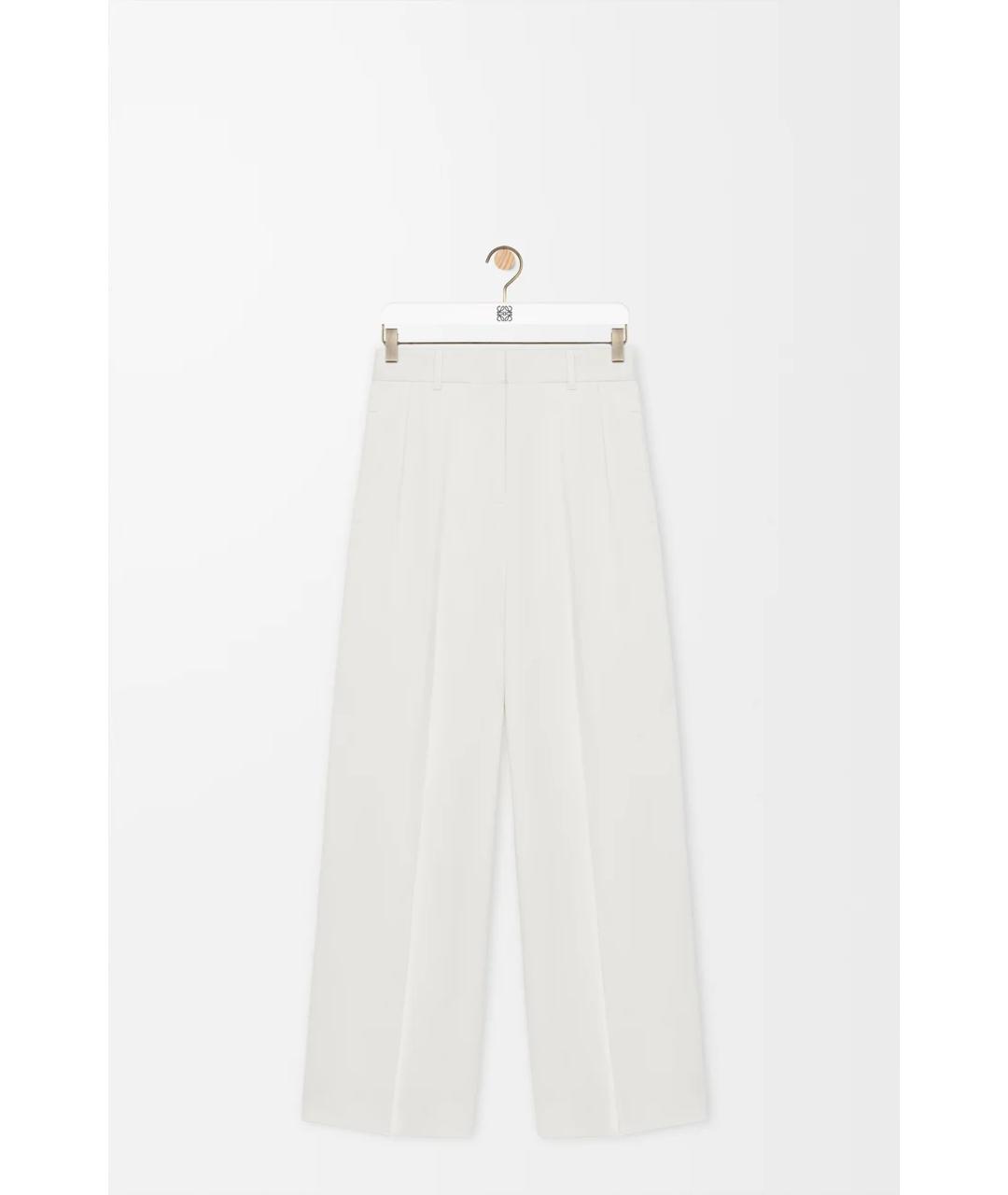 LOEWE Белые вискозные прямые брюки, фото 5