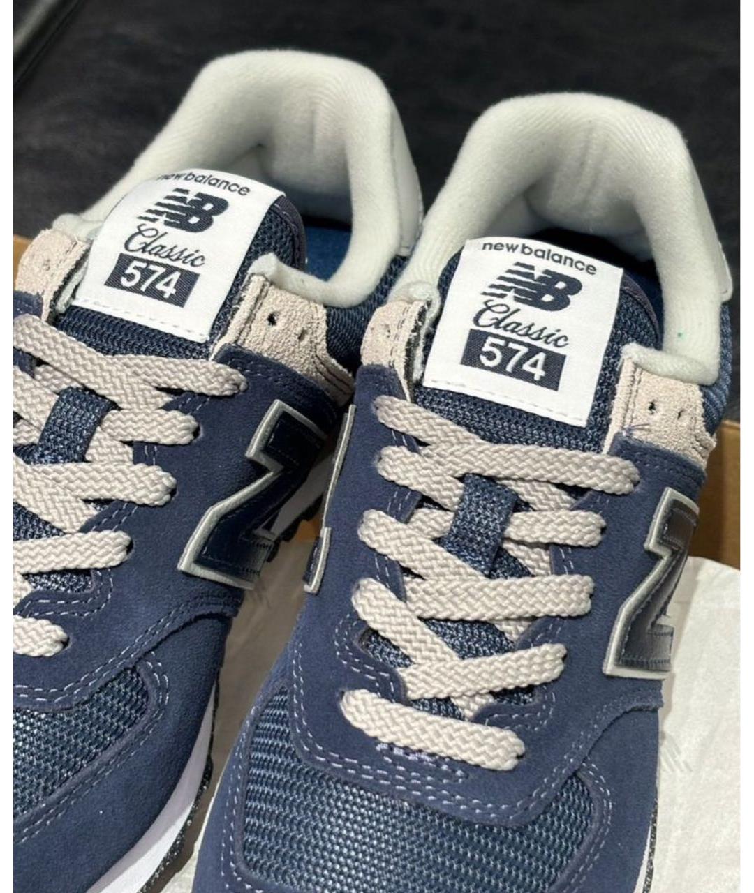 NEW BALANCE Темно-синие замшевые низкие кроссовки / кеды, фото 7