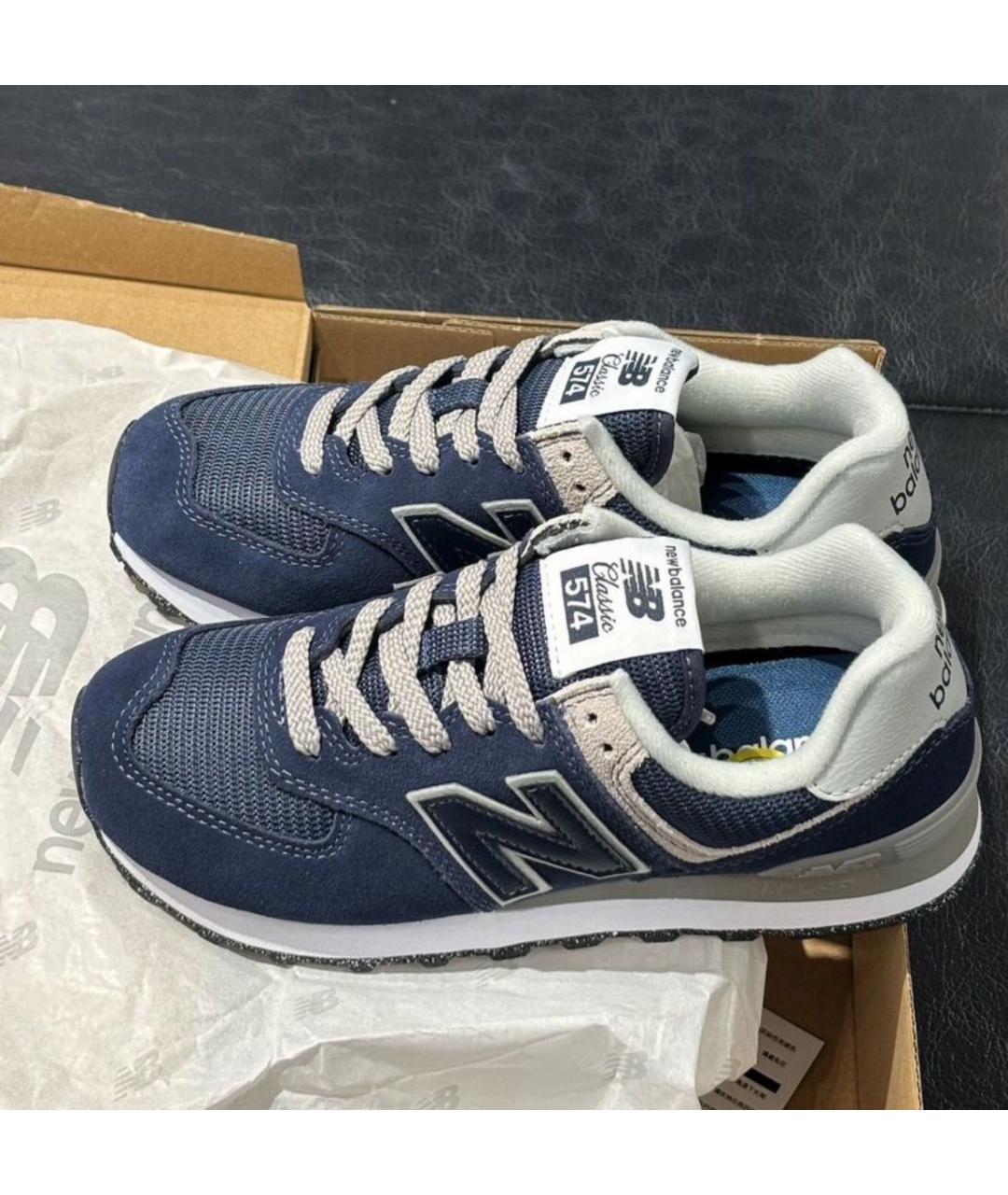 NEW BALANCE Темно-синие замшевые низкие кроссовки / кеды, фото 5