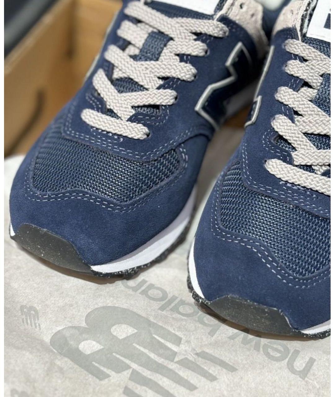 NEW BALANCE Темно-синие замшевые низкие кроссовки / кеды, фото 6