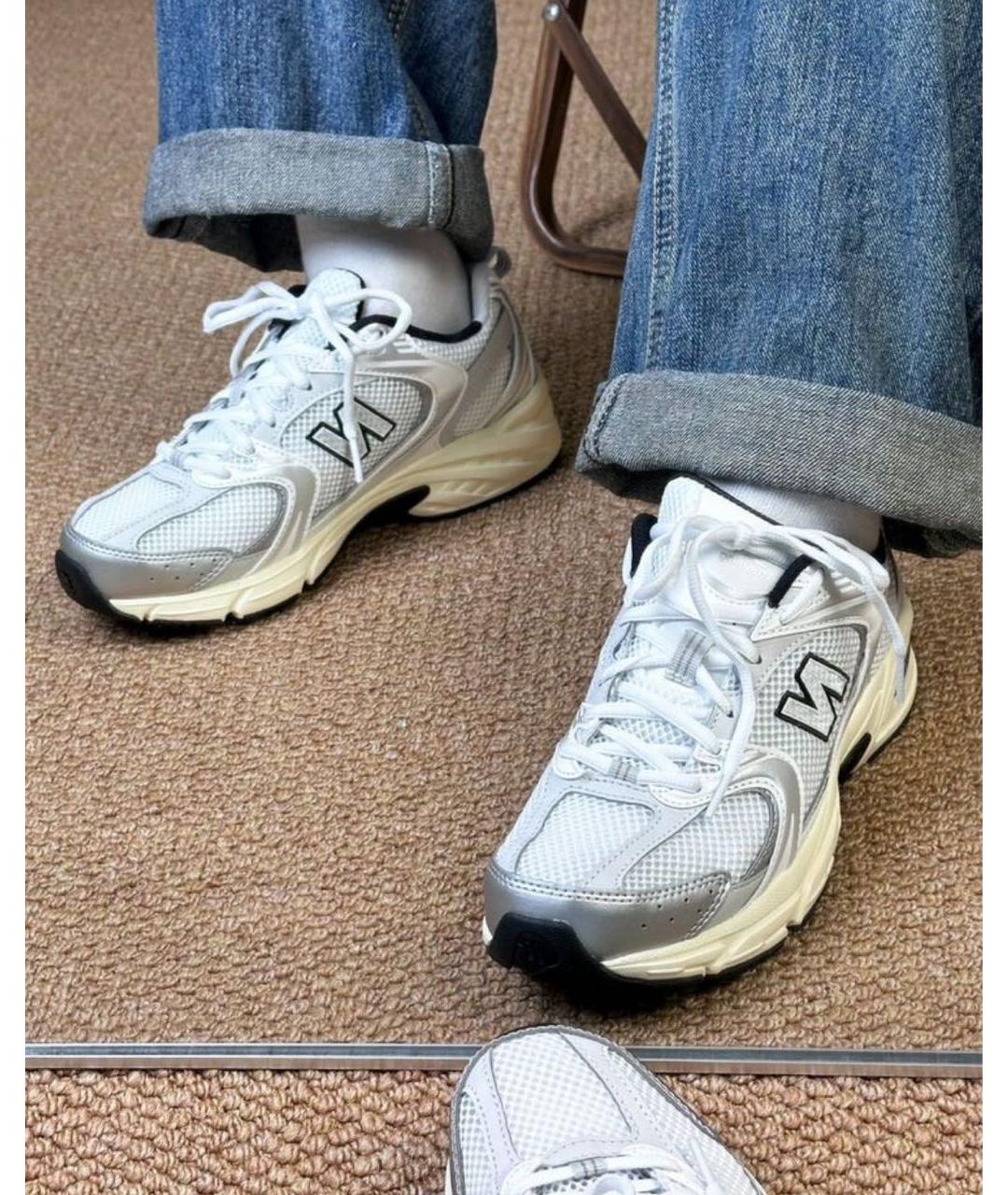 NEW BALANCE Серебряные текстильные низкие кроссовки / кеды, фото 8