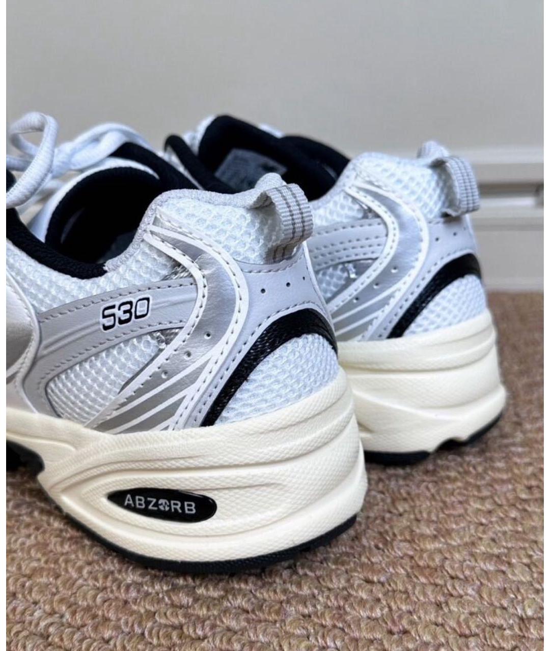 NEW BALANCE Серебряные текстильные низкие кроссовки / кеды, фото 7