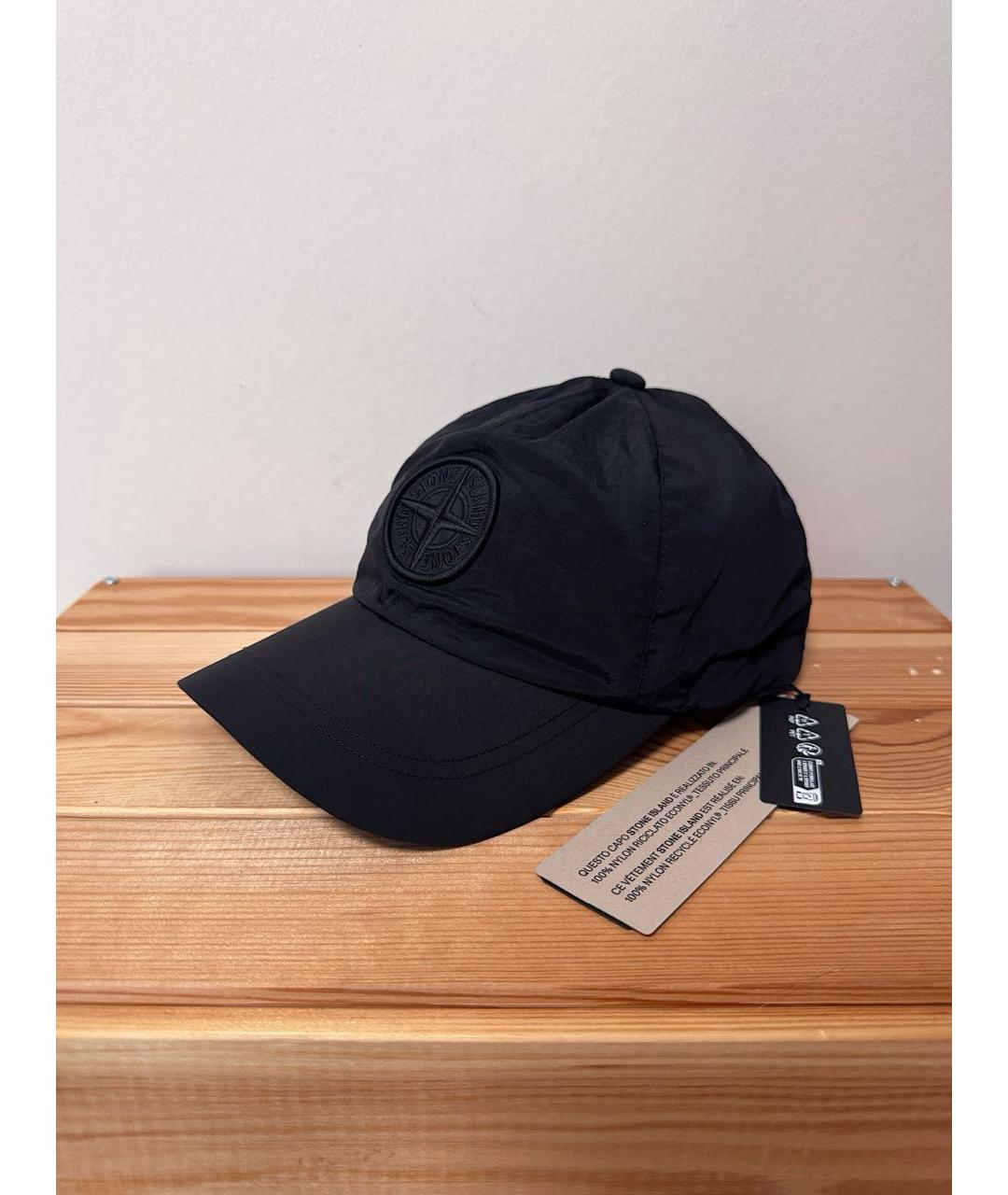 STONE ISLAND Черная синтетическая кепка/бейсболка, фото 5