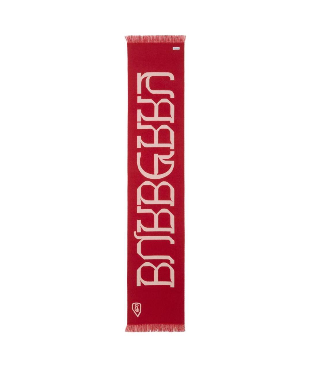 BURBERRY Розовый шерстяной шарф, фото 3