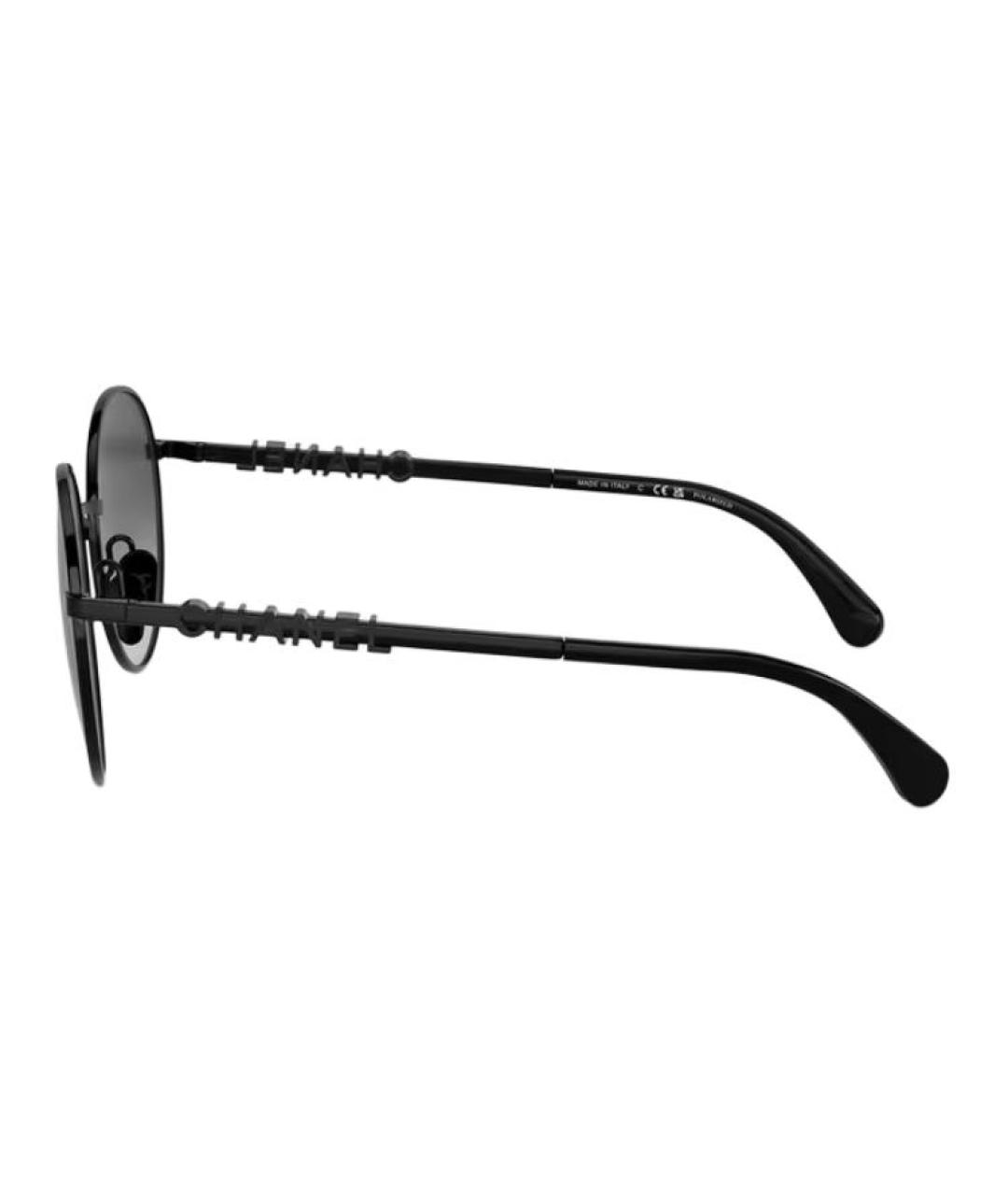 CHANEL Черные металлические солнцезащитные очки, фото 3
