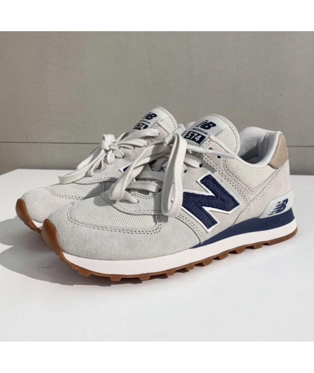 NEW BALANCE Серые замшевые низкие кроссовки / кеды, фото 5