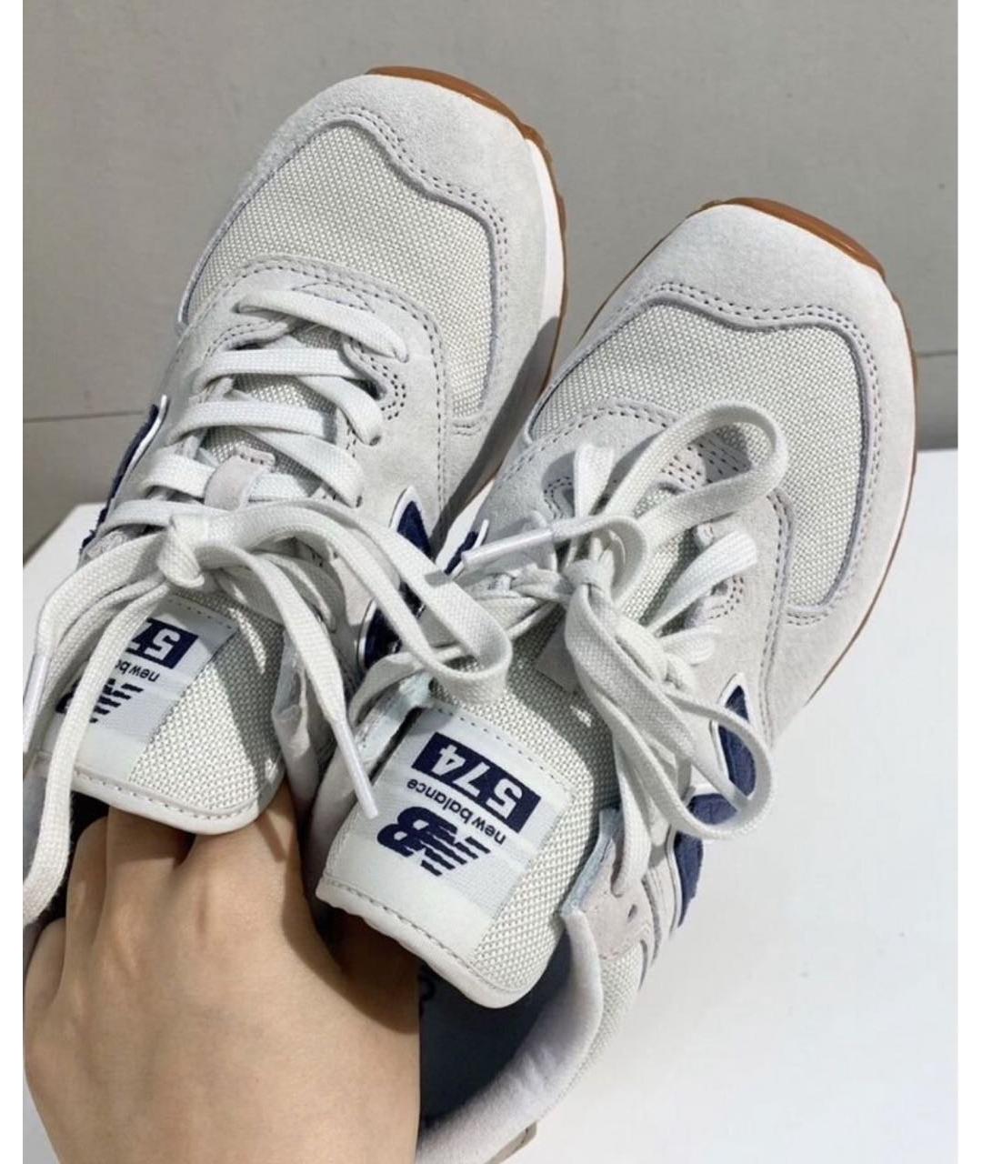 NEW BALANCE Серые замшевые низкие кроссовки / кеды, фото 7