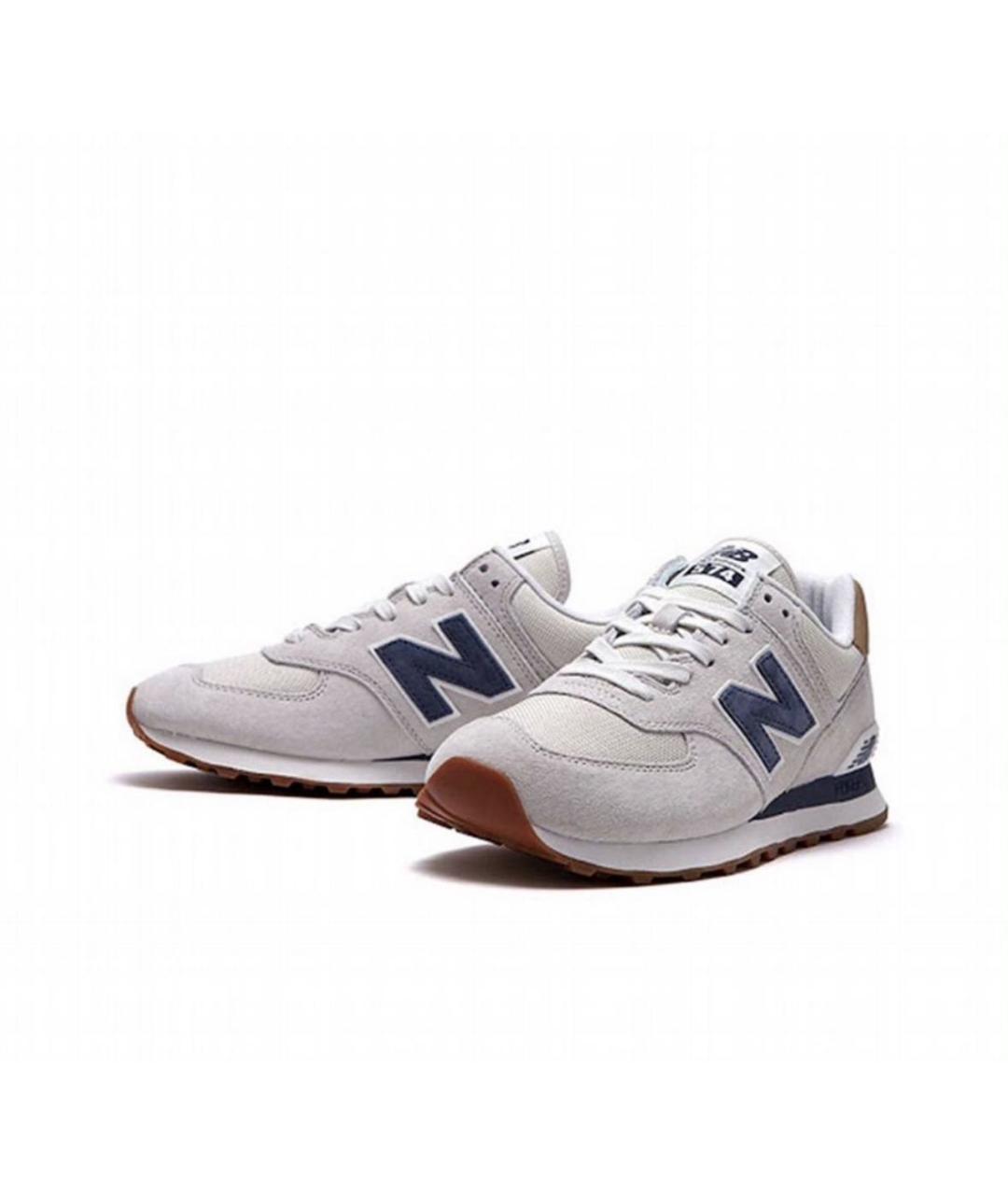 NEW BALANCE Серые замшевые низкие кроссовки / кеды, фото 2