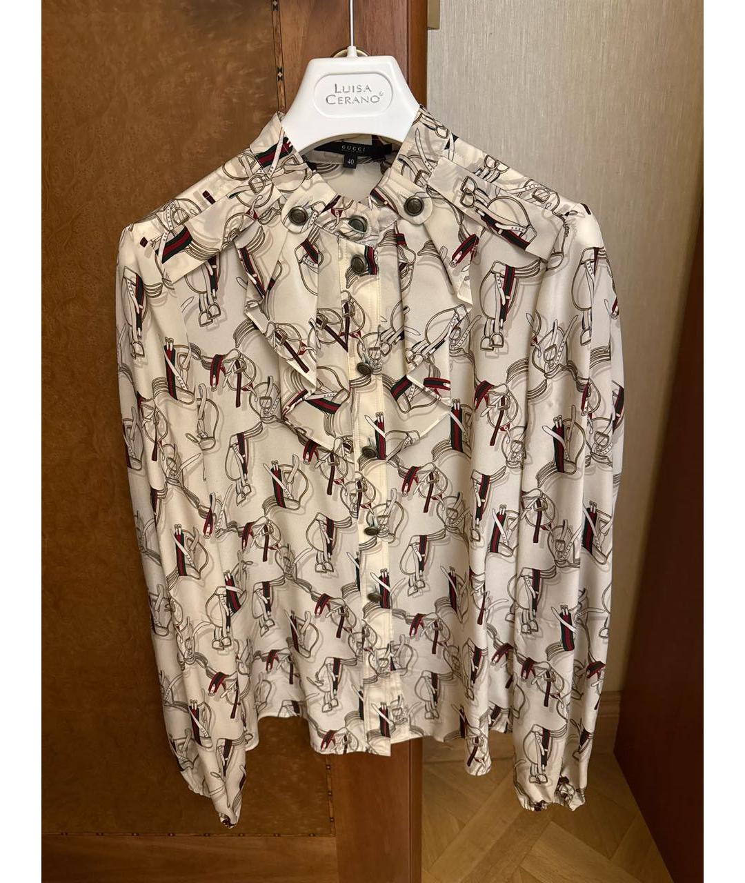 GUCCI Мульти шелковая блузы, фото 7