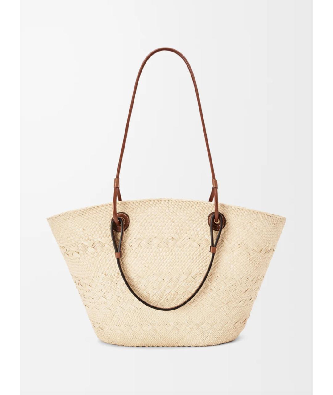 LOEWE Коричневая пелетеная пляжная сумка, фото 2