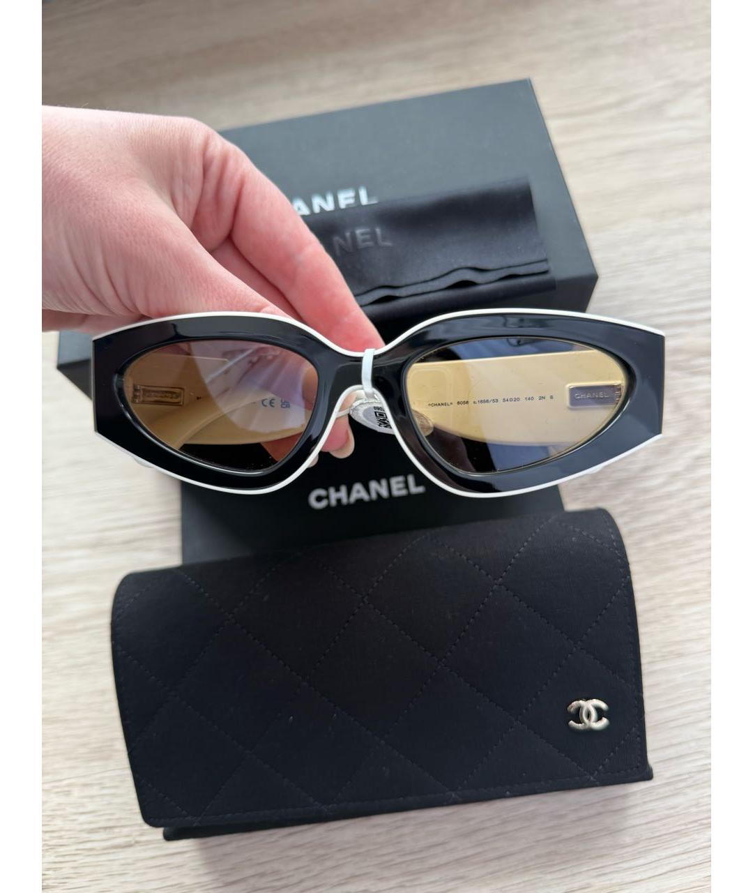 CHANEL Черные пластиковые солнцезащитные очки, фото 4
