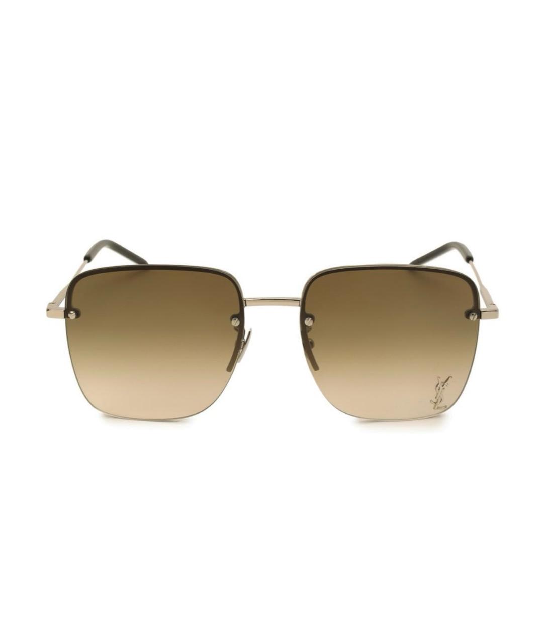 SAINT LAURENT Золотые солнцезащитные очки, фото 1