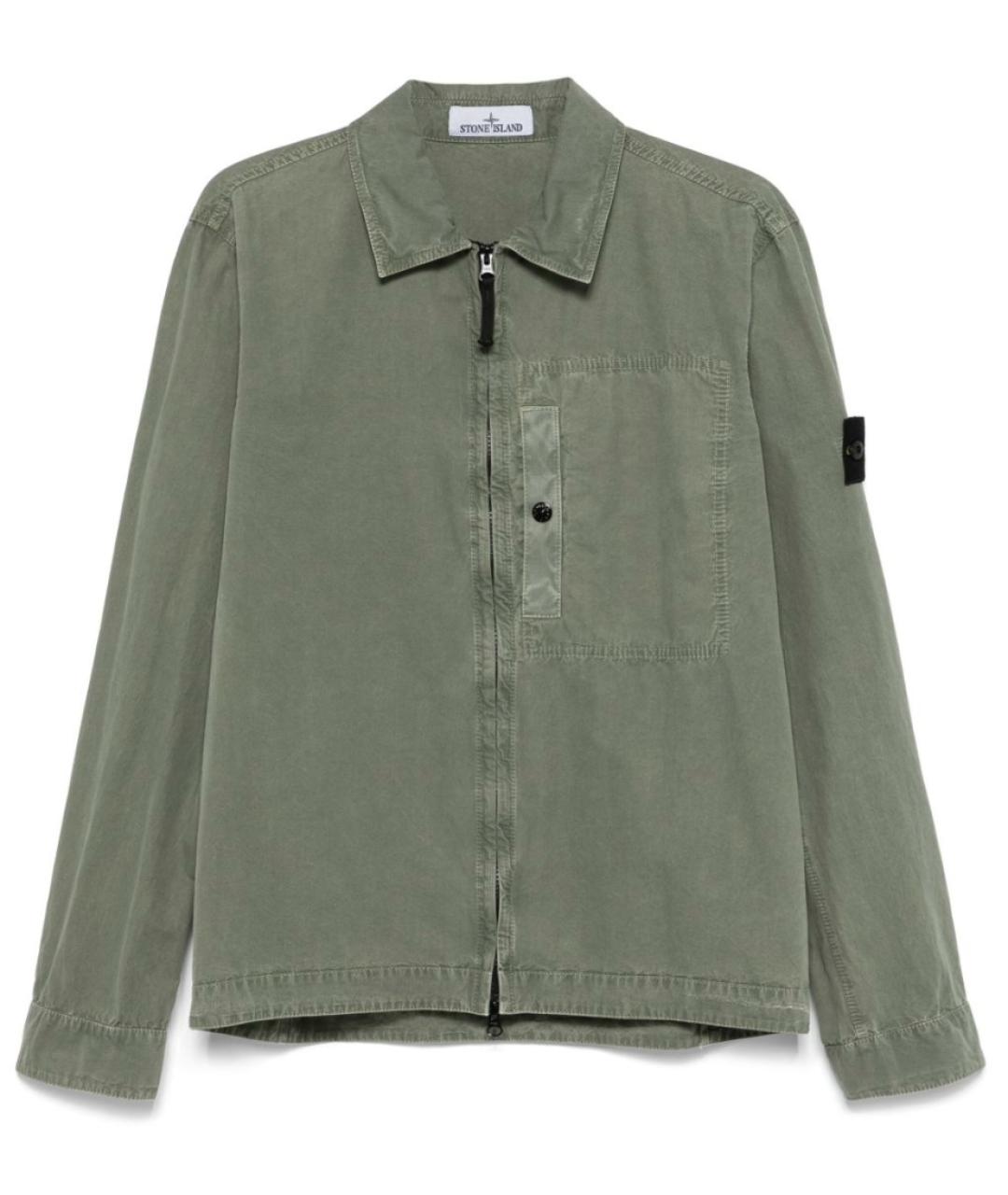 STONE ISLAND Хаки хлопковая куртка, фото 8