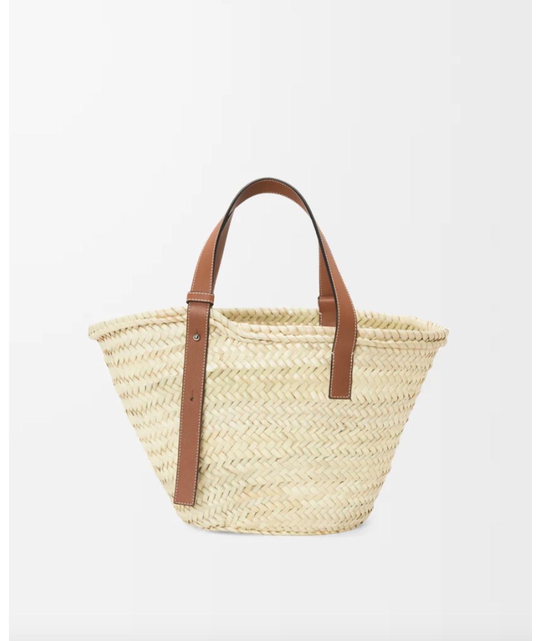 LOEWE Коричневая пелетеная пляжная сумка, фото 2