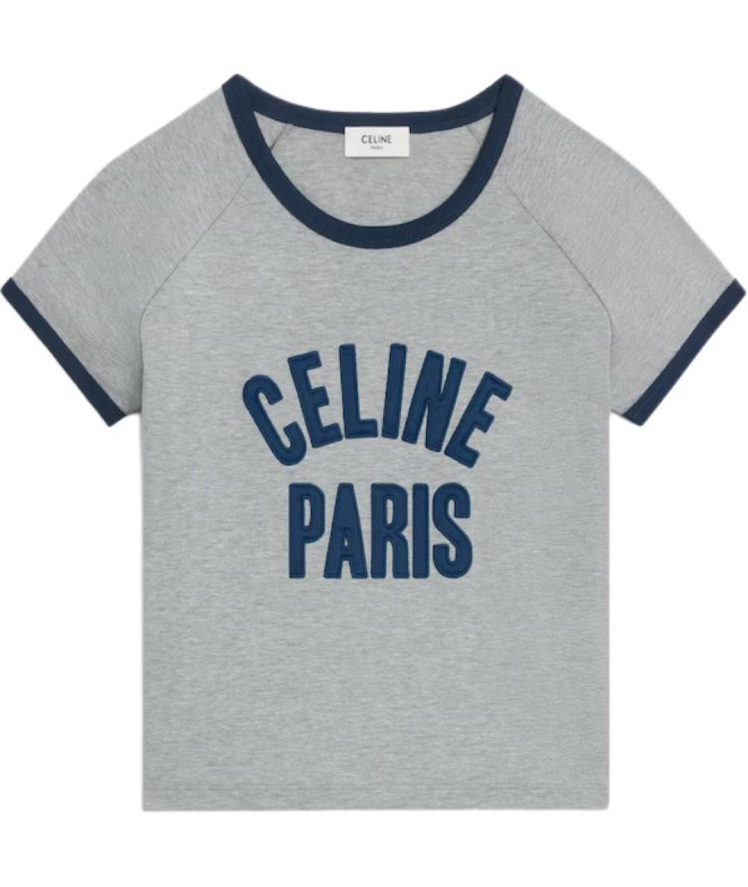 CELINE Серая хлопковая футболка, фото 1
