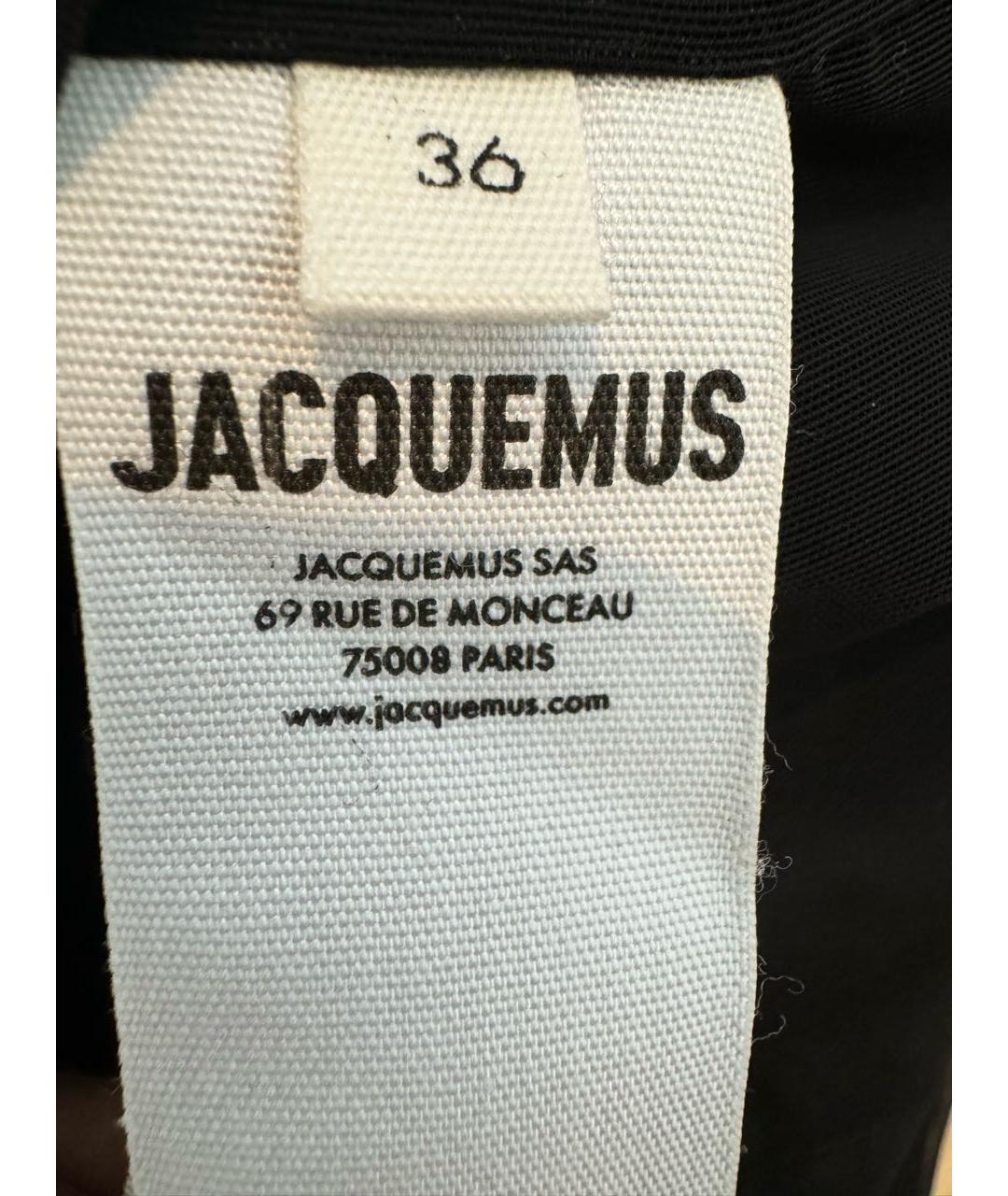 JACQUEMUS Черное полиэстеровое коктейльное платье, фото 6