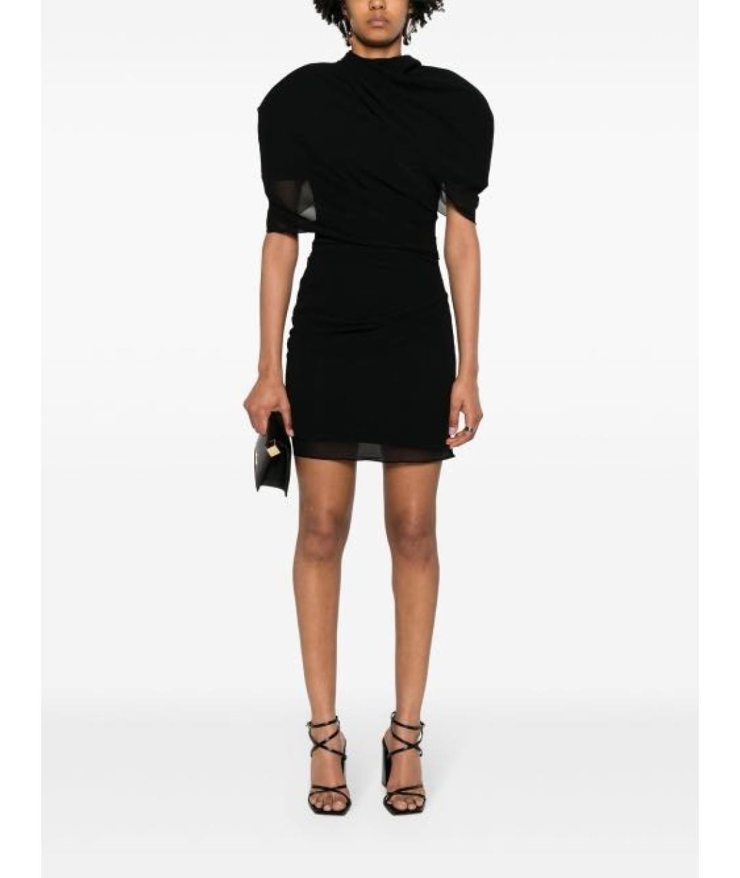 JACQUEMUS Черное полиэстеровое коктейльное платье, фото 2