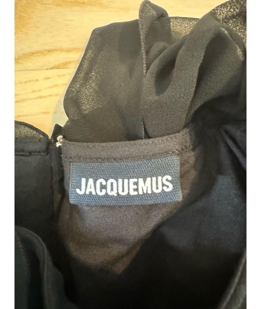 JACQUEMUS Черное полиэстеровое коктейльное платье, фото 5
